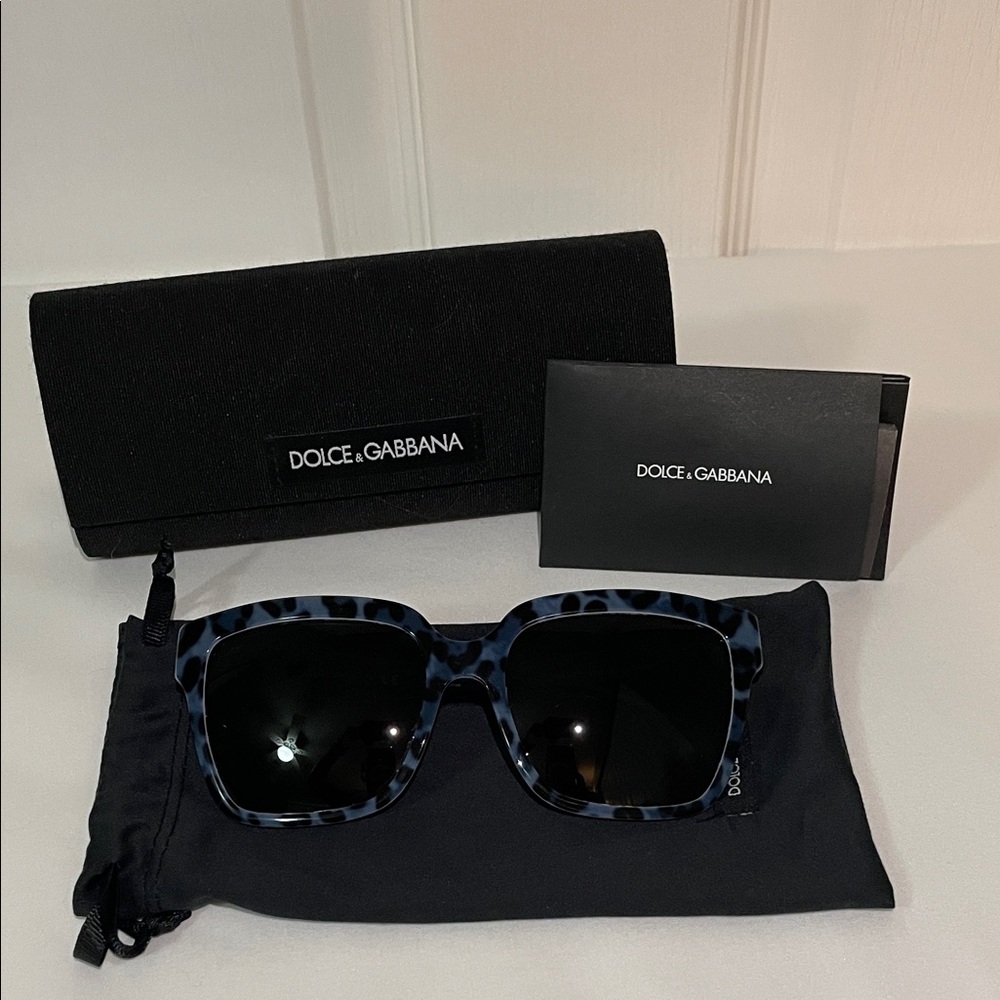 Dolce & Gabbana Black and Blue Patterned Sunglasses